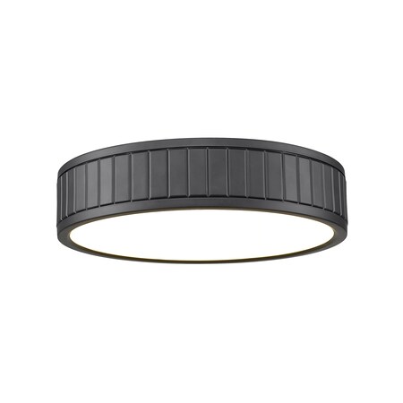 Z-Lite Madison Flush Mount, 1-Light, 12.5 In.W x 3 In.H, Matte Black/Frosted 1005F12-MB-LED